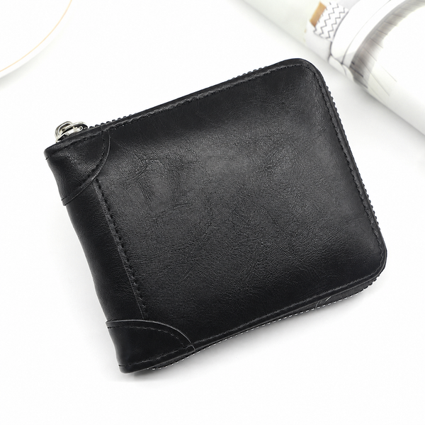 🔥LAST DAY 49% OFF🔥💼 Men Retro PU Leather Zip Wallet, Bifold Card Coin Purse