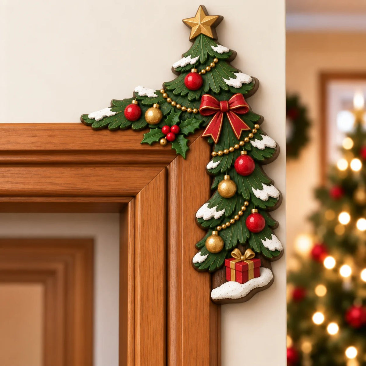💯Christmas Peekaboo Door Frame Corner Decor丨Size: 20 cm