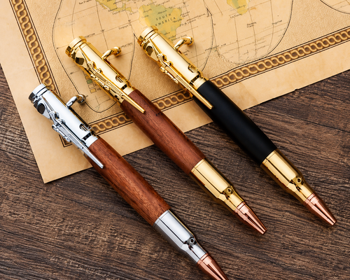 🔥🖊100% Handmade Bolt Action Wooden Bullet PenTM | Crafted From Real Wood & Bullet Casing