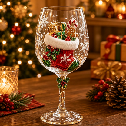 🎄Christmas Early Bird Sale🎁Christmas 3D Wine Glass Collection Gift Box Set🍷🎅