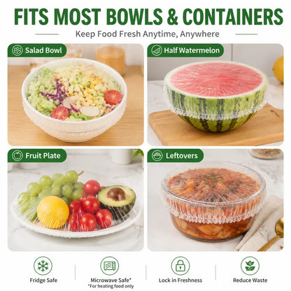 🔥LAST DAY 49% OFF🔥🍽️ Elastic Stretch Bowl Covers 🔁Disposable Microwave Safe Food Storage Covers