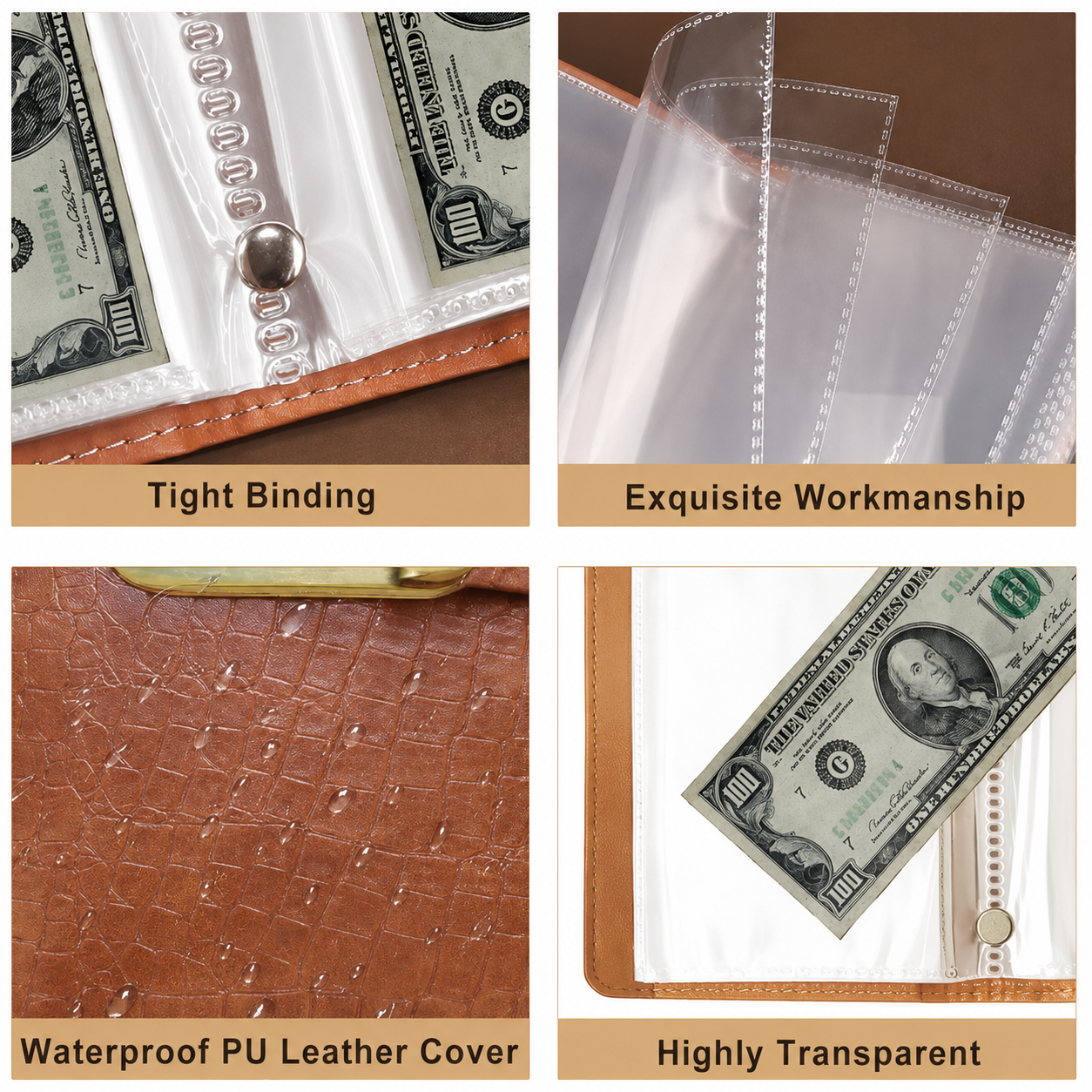 🧧100 Transparent Pocket Currency Collectors Album