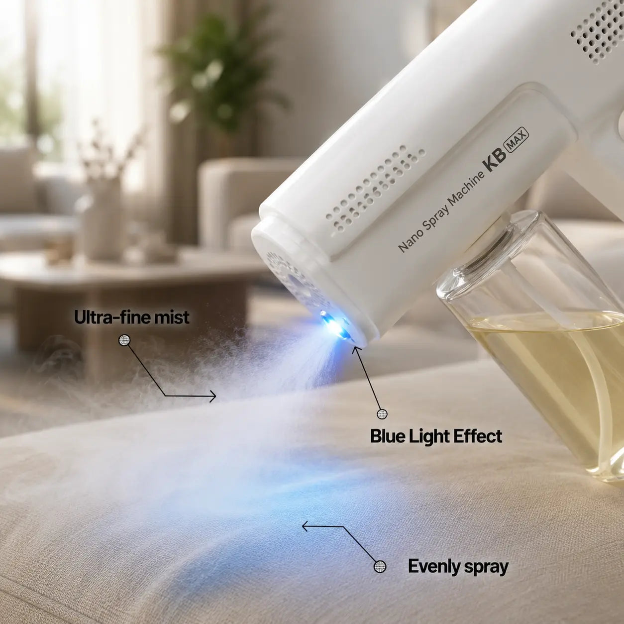 Nano Blue Light Probiotic Deodorizer, indoor odor removal, pet deodorant. Bio-enzymes break down urine, disinfect and deodorize, Plant-extracted, safe and non-toxic for pets, Floral scent Air Freshener Spray