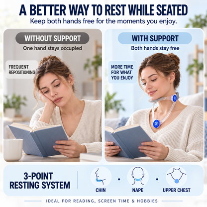 ✨Hands-Free Wearable Head Support – 360° Adjustable & Foldable