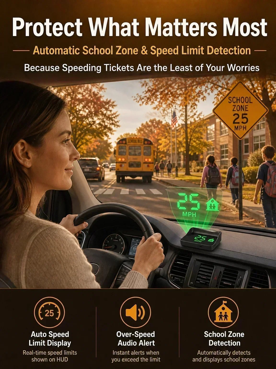 🚗 50% Off Now! Head-Up Display (HUD) GPS Digital Speedometer – Features traffic light countdown and speed camera alerts; a universal driving safety system to help you avoid city traffic fines.