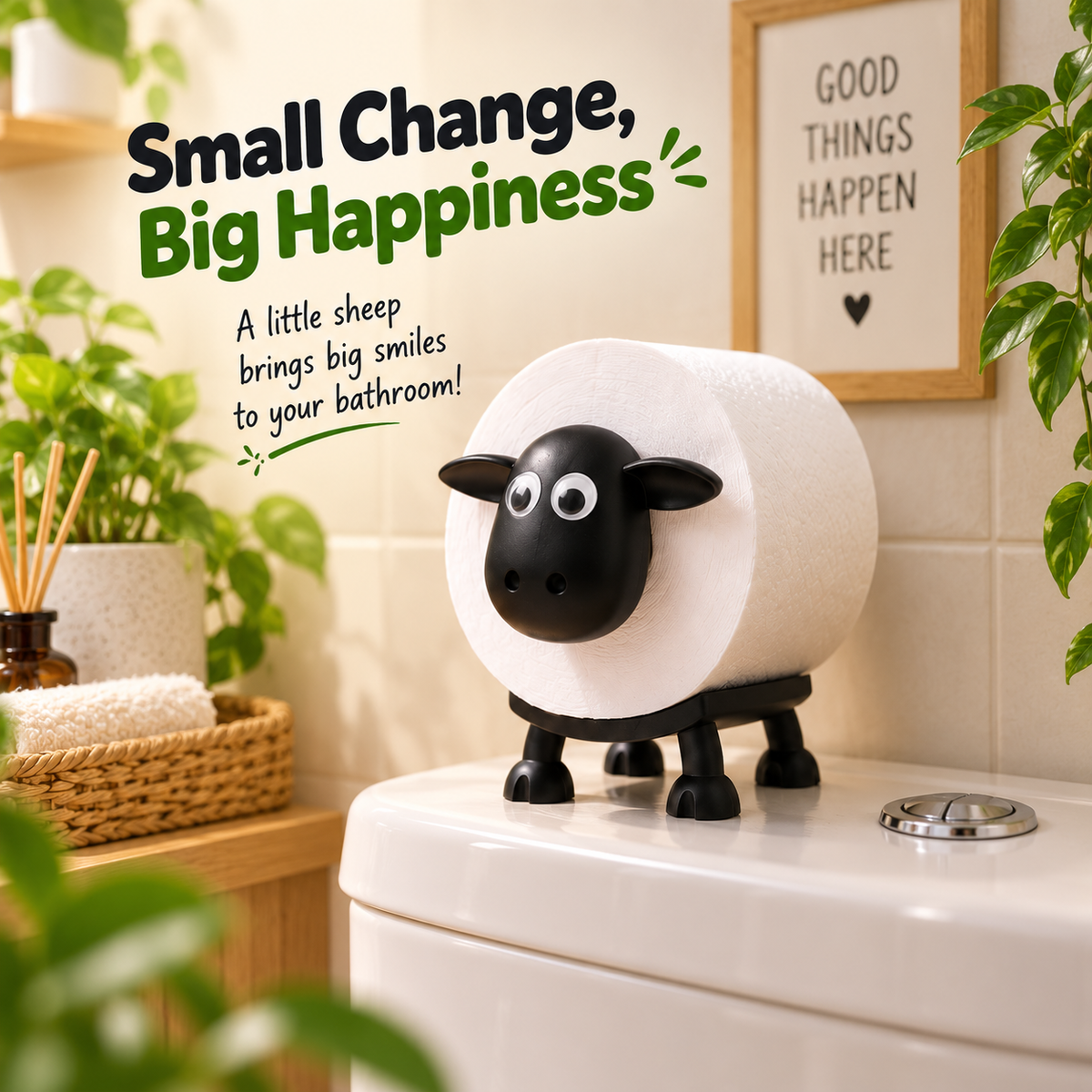 🐑 2 Pcs Sheep Toilet Roll Holder – Cute Farmhouse Bathroom Tissue Dispenser