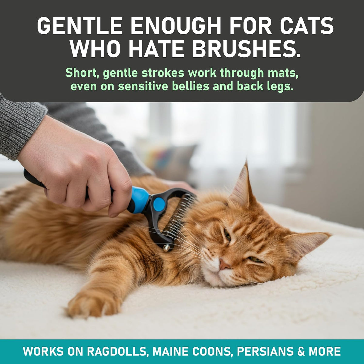 FurEase™ 2-in-1 Deshedding & Dematting Pet Brush