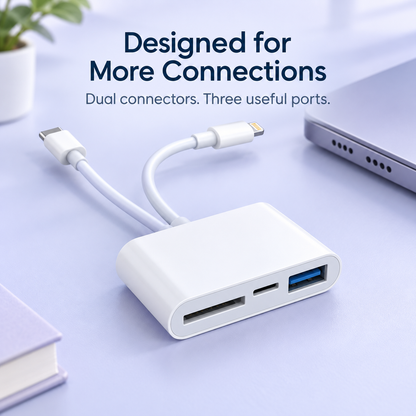 ⚡ 3-in-1 USB-C SD Card Reader – SD & MicroSD Memory Card Adapter | Fast File Transfer for iPhone, iPad, MacBook, Galaxy & Type-C Devices