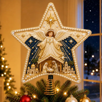 ⭐ Christian Faith Pearl Diamond Art Christmas Tree Topper Kit