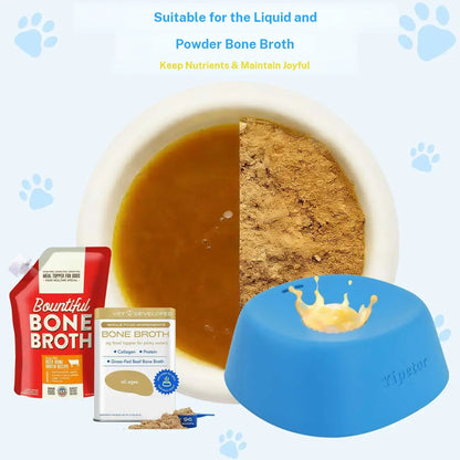 🐶🐶No-Spill Slow Feeder Dog Bowl — Built-In Rolling Ball for Liquid Treats