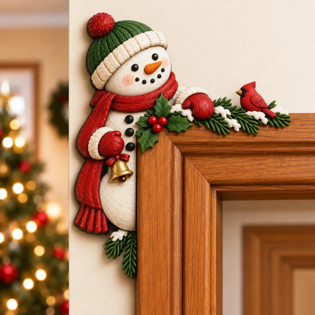 💯Christmas Peekaboo Door Frame Corner Decor丨Size: 20 cm