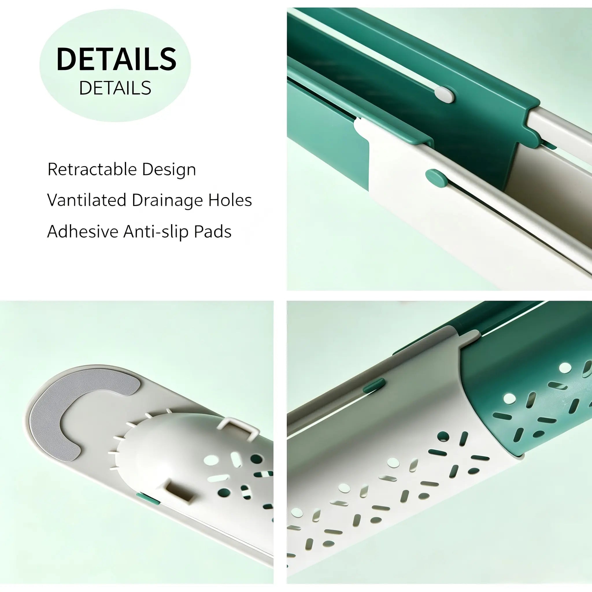 🧽 2-in-1 Telescopic Sink Organizer Rack – Expandable Sponge, Soap & Cloth Holder 🌿