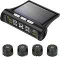 Solar Power Car Tire Pressure Monitoring Tool, TPMS with 4 External sensors & 5 Alarm Modes, LCD Real-time Display, Auto Sleep Mode, Easy to Install