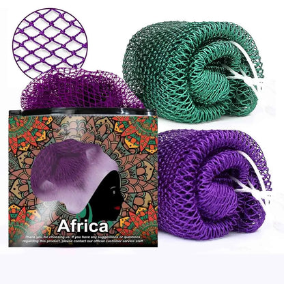 Summervibes African Exfoliating Net Bath Sponge for Deep Cleansing & Body Exfoliation