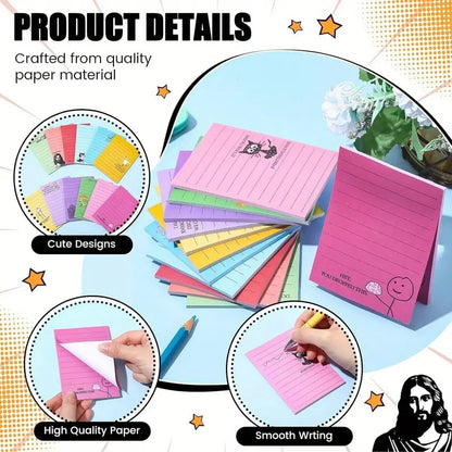 😏🎁 Sarcastic Office Sticky Notes - ✨ 12-Pack Funny Desk Memo Pads & Gift