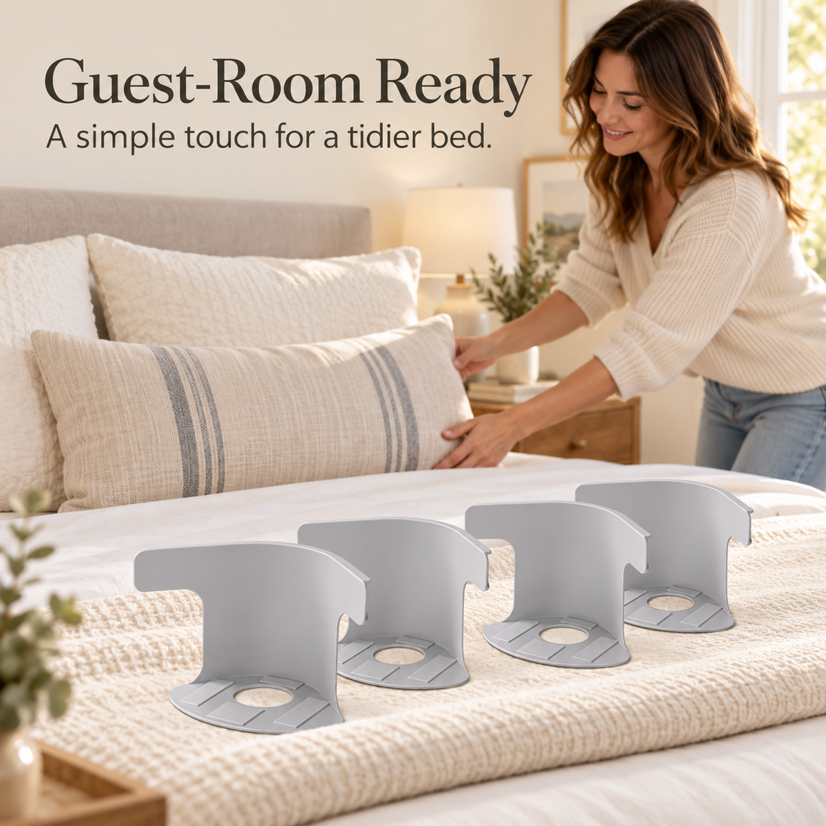 🛏️ 4-Pack Mattress Retainer Clips – Keep Your Mattress Securely in Place | Anti-Slip Bed Mattress Holders for a Neater, More Stable Bed