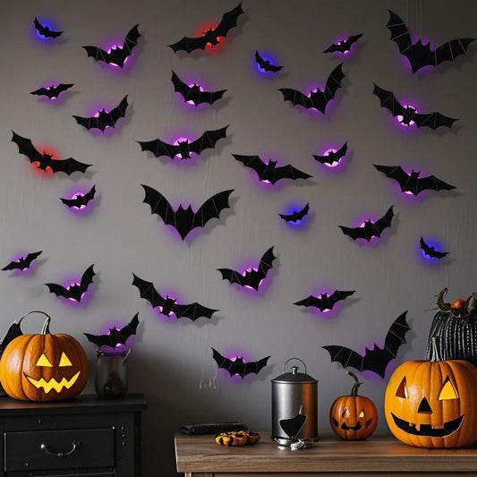 🔥🎃2026 Halloween Must-Have🦇: 3D Bat Light Decoration Set