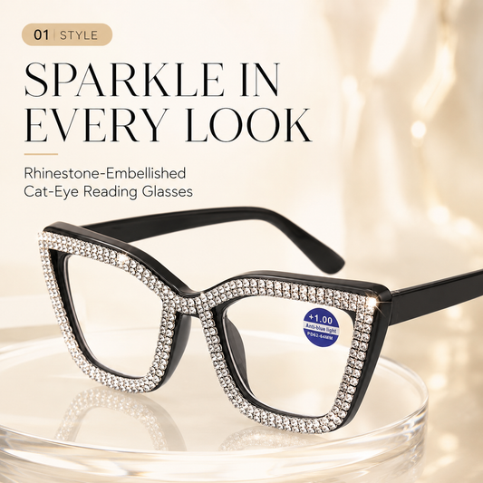 🔥Best Seller- 🐱Cat Eye Anti-Blue Light Reading Glasses 💎Diamond Inlaid