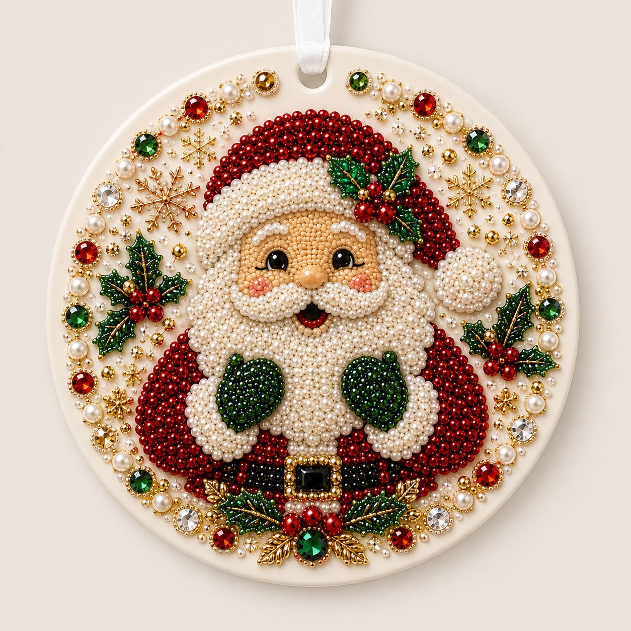 🌲✨ DIY Pearl & Gem Christmas Ornament Collection