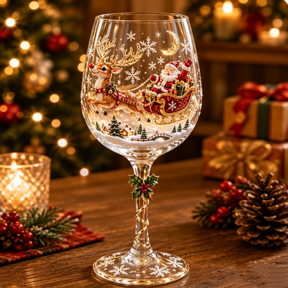 🎄Christmas Early Bird Sale🎁Christmas 3D Wine Glass Collection Gift Box Set🍷🎅