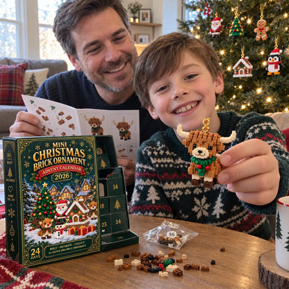 🎄24-Day Mini Christmas Brick Ornament Advent Calendar | 24 Unique Buildable Holiday Ornaments to Create, Hang & Keep 🧱
