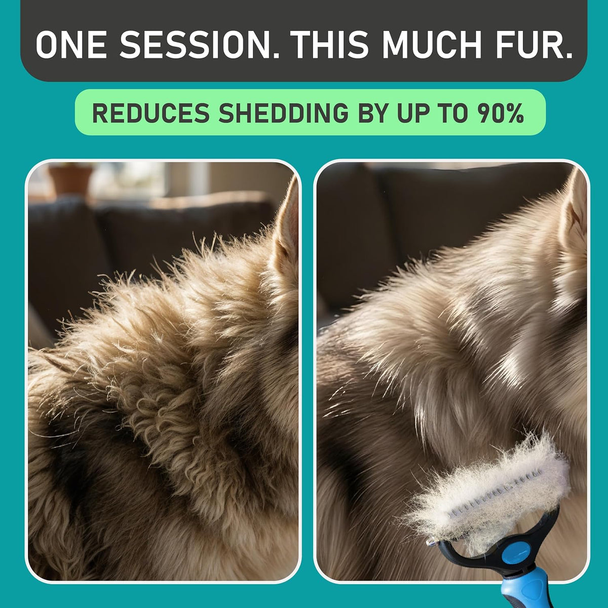 FurEase™ 2-in-1 Deshedding & Dematting Pet Brush