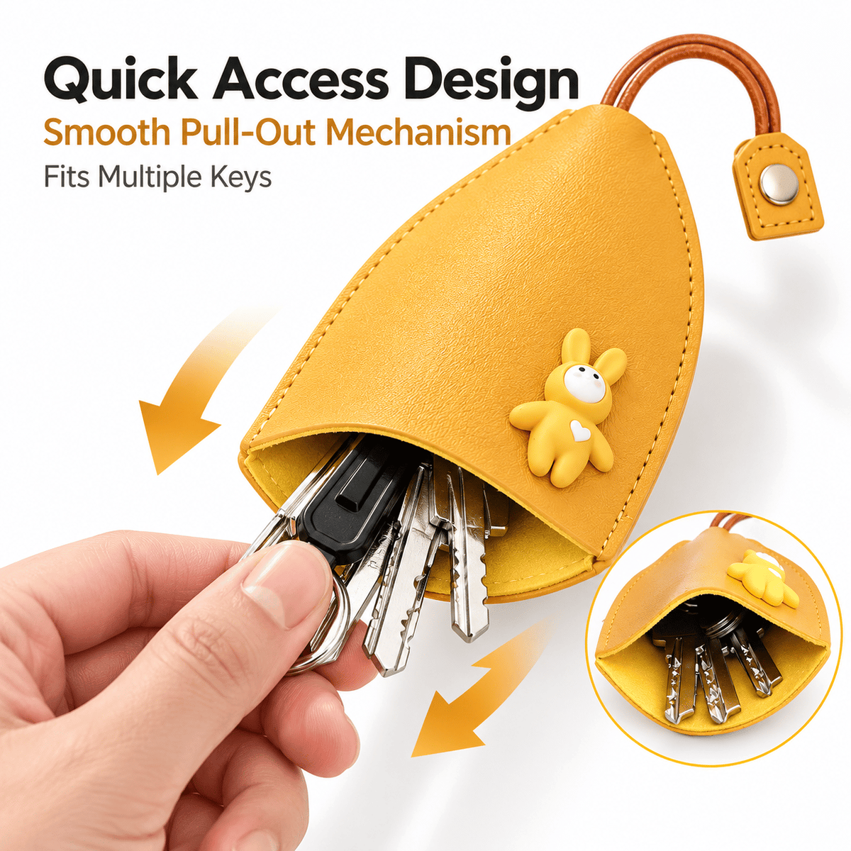 Buy 1 Get 1 Free-2Pcs🔥Cute Cartoon Pull-Out Key Case