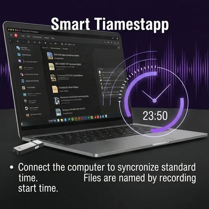 USB Flash Drive Voice Recorder 2-in-1 – Voice Activated, Smart Noise Reduction, Auto File Save
