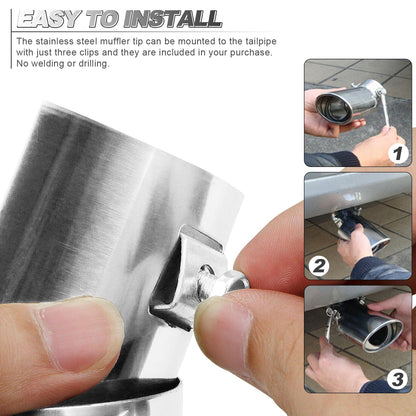 Universal Stainless Steel Car Exhaust Muffler Tip Trim Decor