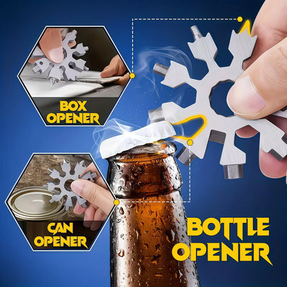 ❄️🛠️ 2-Pack Viral 18-in-1 Snowflake Multi-Tool Stainless Steel Portable Wrench 🔧✨