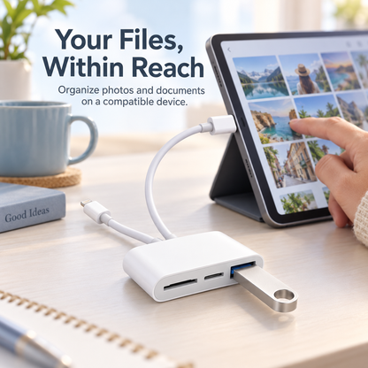 ⚡ 3-in-1 USB-C SD Card Reader – SD & MicroSD Memory Card Adapter | Fast File Transfer for iPhone, iPad, MacBook, Galaxy & Type-C Devices