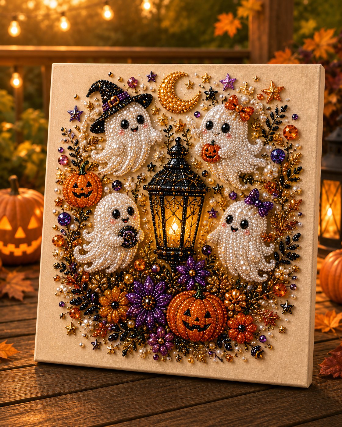 💥 Last Day 57% OFF – 👻✨ Halloween Pearl Art DIY Kit – Turn Tiny Pearls into Spooky-Cute Magic