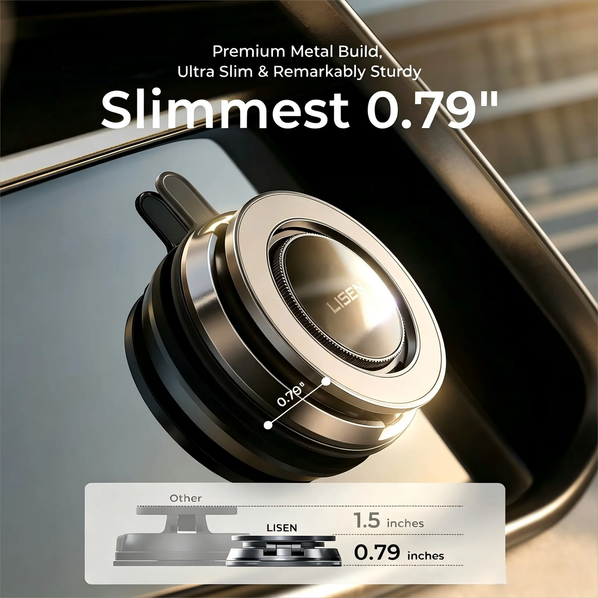 Car Phone Holder for Magsafe 360 Adjustable Vacuum Magnetic Phone Holder for Car