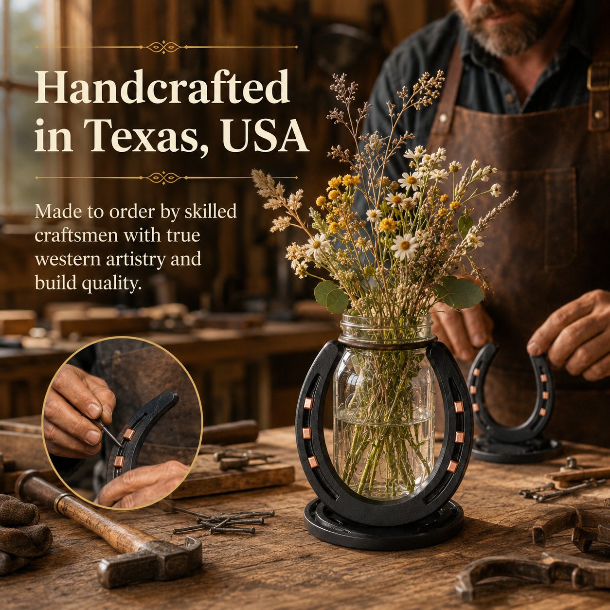 Handmade Horseshoe Mason Jar Holder Collection (📦Buy 2 Free Shipping)