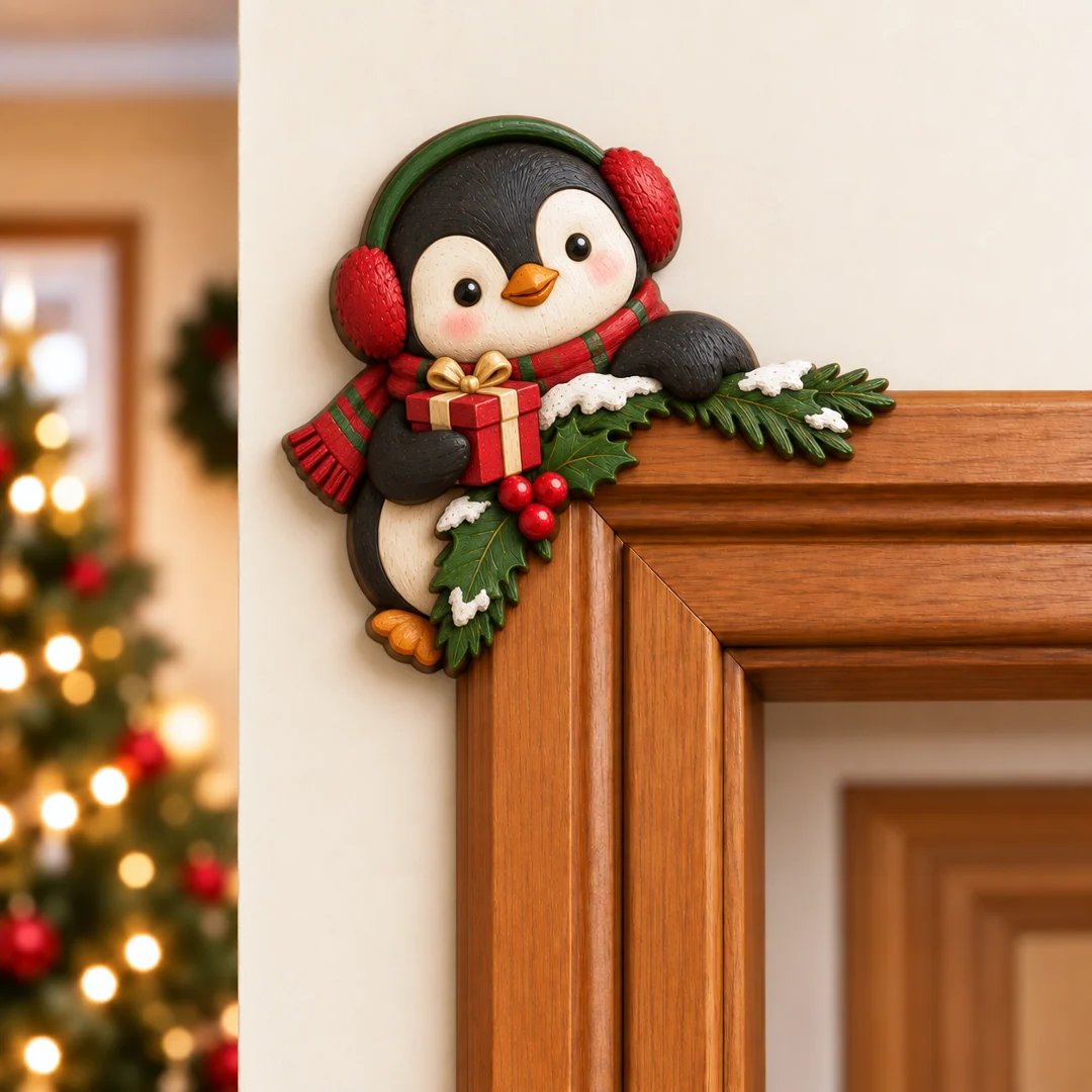 💯Christmas Peekaboo Door Frame Corner Decor丨Size: 20 cm