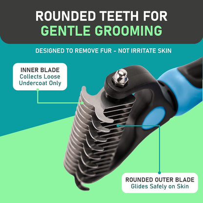 FurEase™ 2-in-1 Deshedding & Dematting Pet Brush