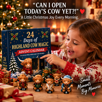 ⏳ Last Day 49% OFF –🐮24-Day Highland Cow Advent Calendar