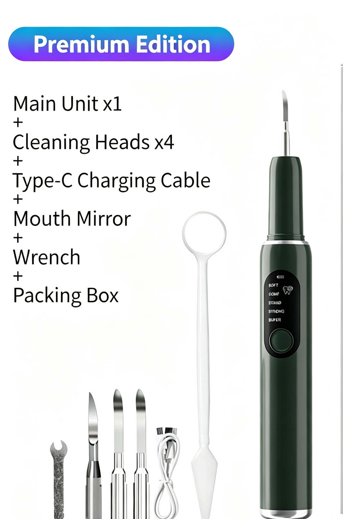 🎁Ultrasonic Plaque and Tartar Remover, Professional Teeth Cleaning Kit (7-Piece Set) — Safe and Gentle💎
