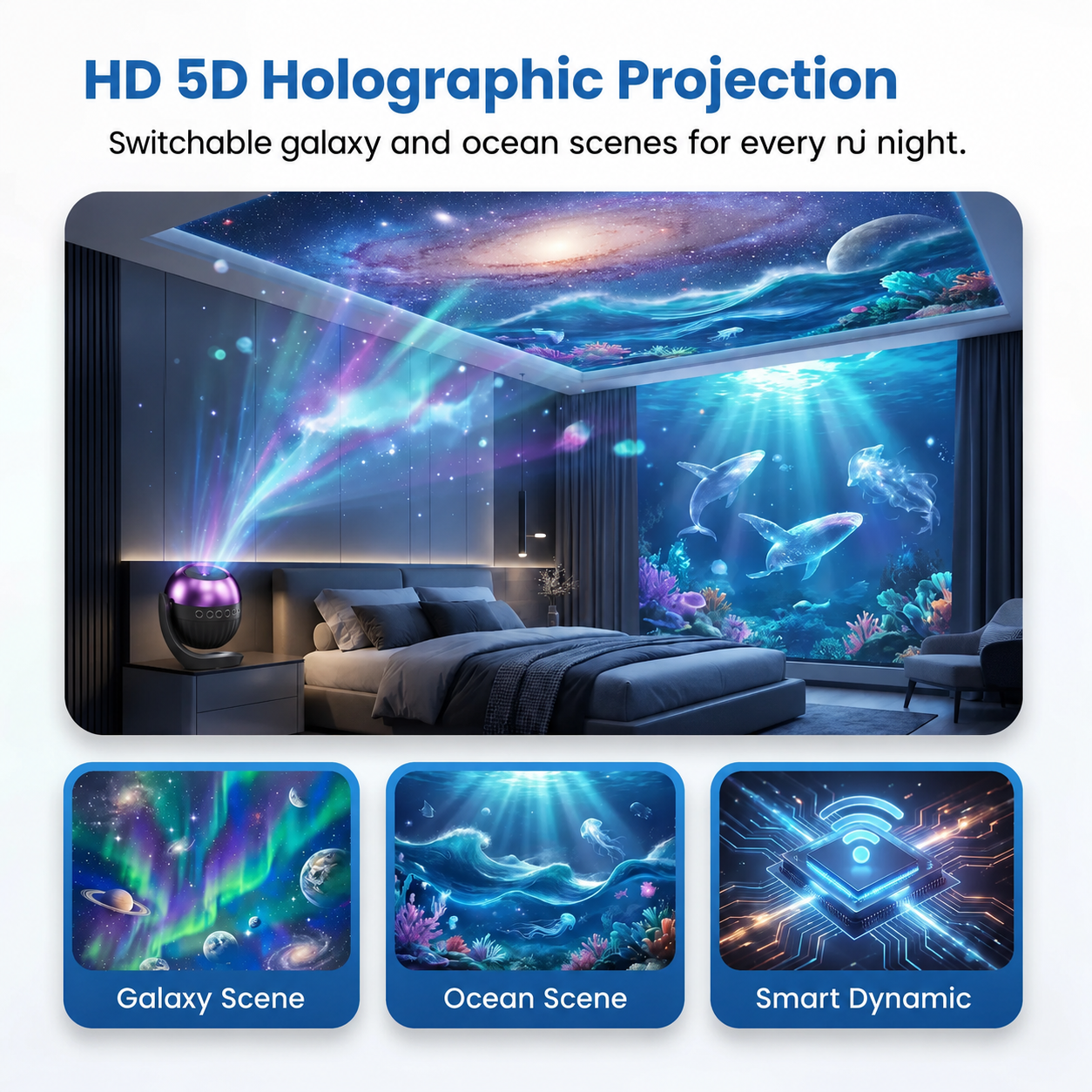 🔮 Starry Night Light Projector – Turn Any Room Into a Dreamy Galaxy ✨