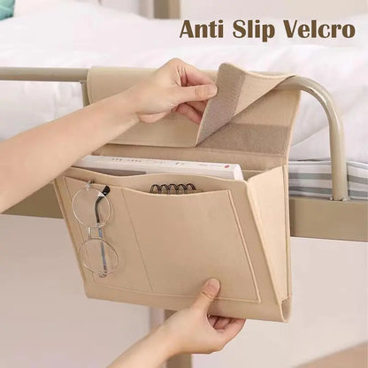 🛏️50% OFF NOW! Bedside Storage Organizer – 5-Pocket Felt Hanging Bed Caddy