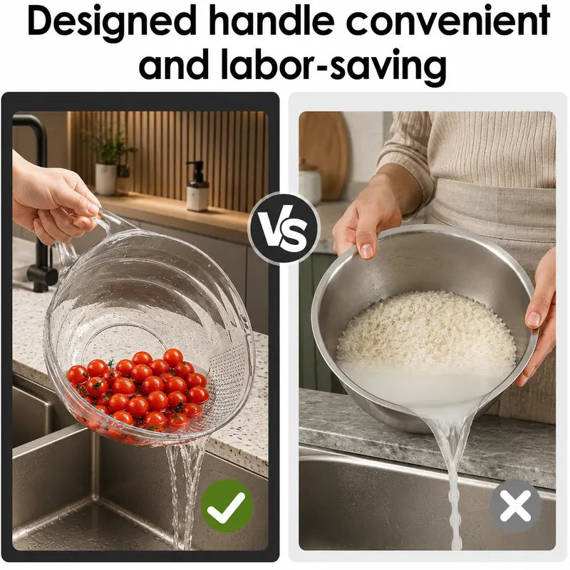 🍚🍚Aesthetic Multifunctional Rice Strainer with Handle