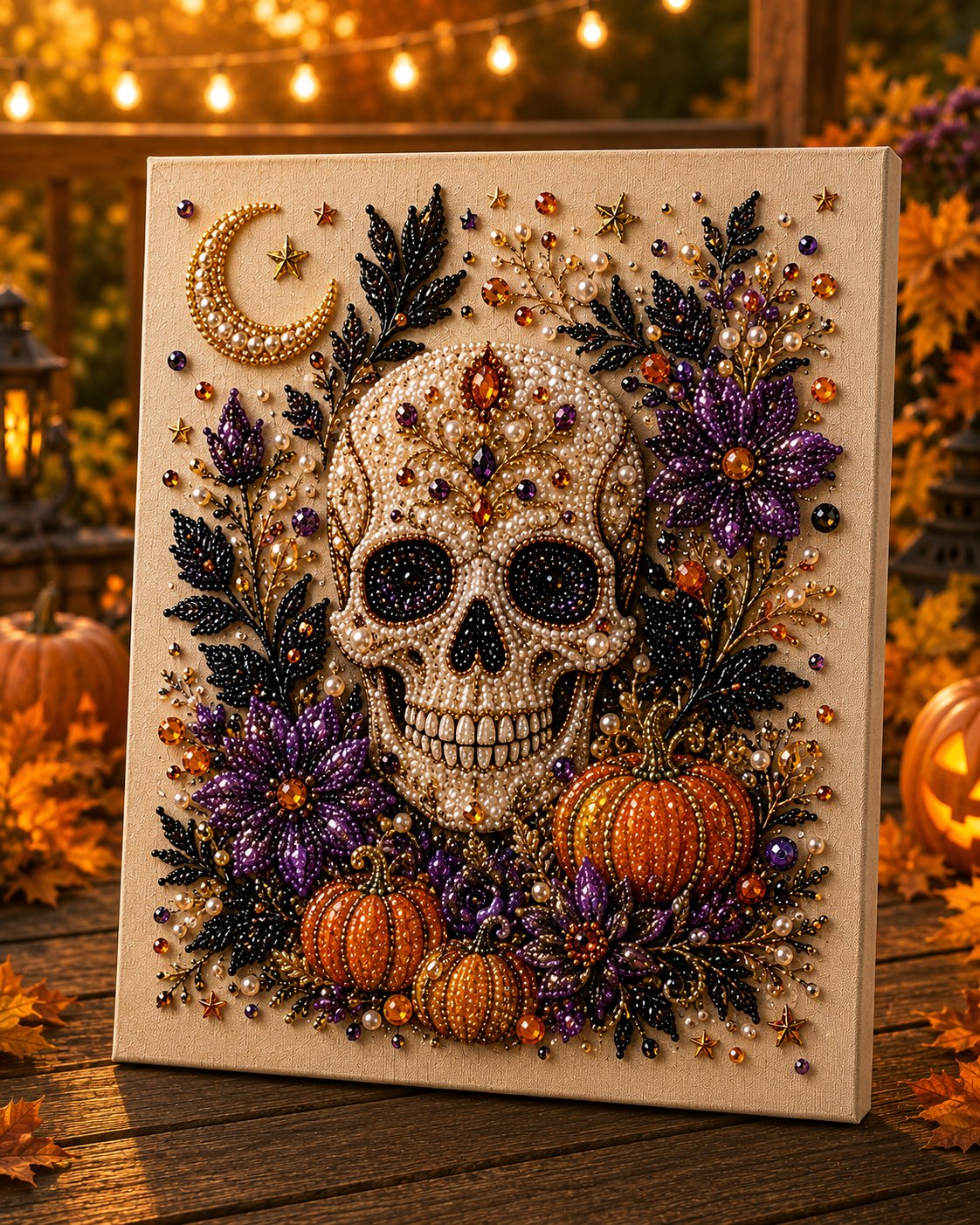 💥 Last Day 57% OFF – 👻✨ Halloween Pearl Art DIY Kit – Turn Tiny Pearls into Spooky-Cute Magic