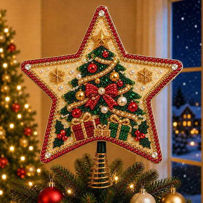 🎄⭐ Pearl Diamond Art Christmas Tree Topper Kit