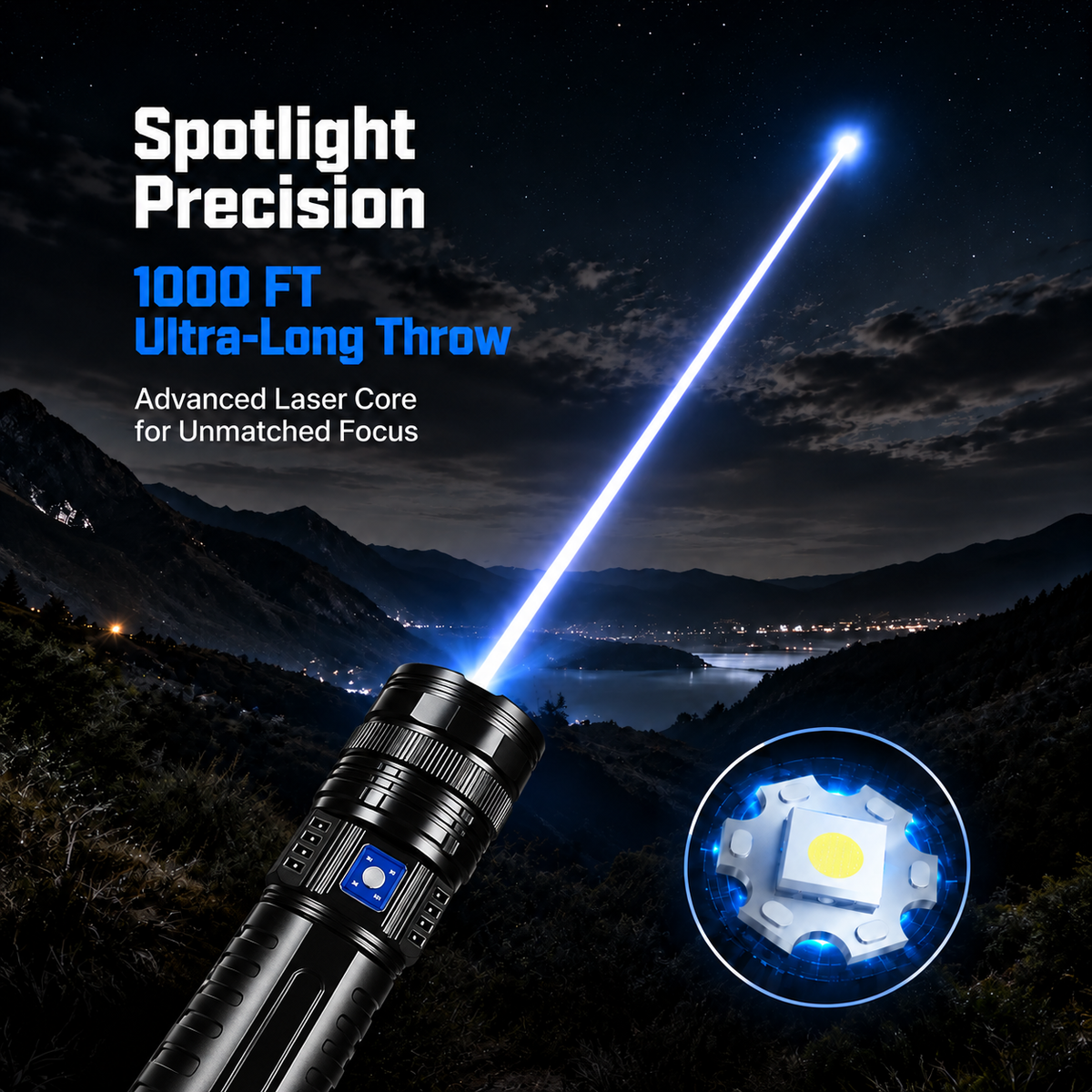 Portable Strong Flashlight Power Bank - USB Port