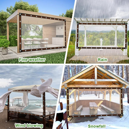 🌂10x13FT Heavy Duty Clear Tarp: 2026 Upgraded 100% Waterproof Rain Shield for Patio & Porch, Crystal Clear Vinyl Cover for Outdoor Furniture, BBQ & Deck, Reinforced Leak-Proof Tarpaulin