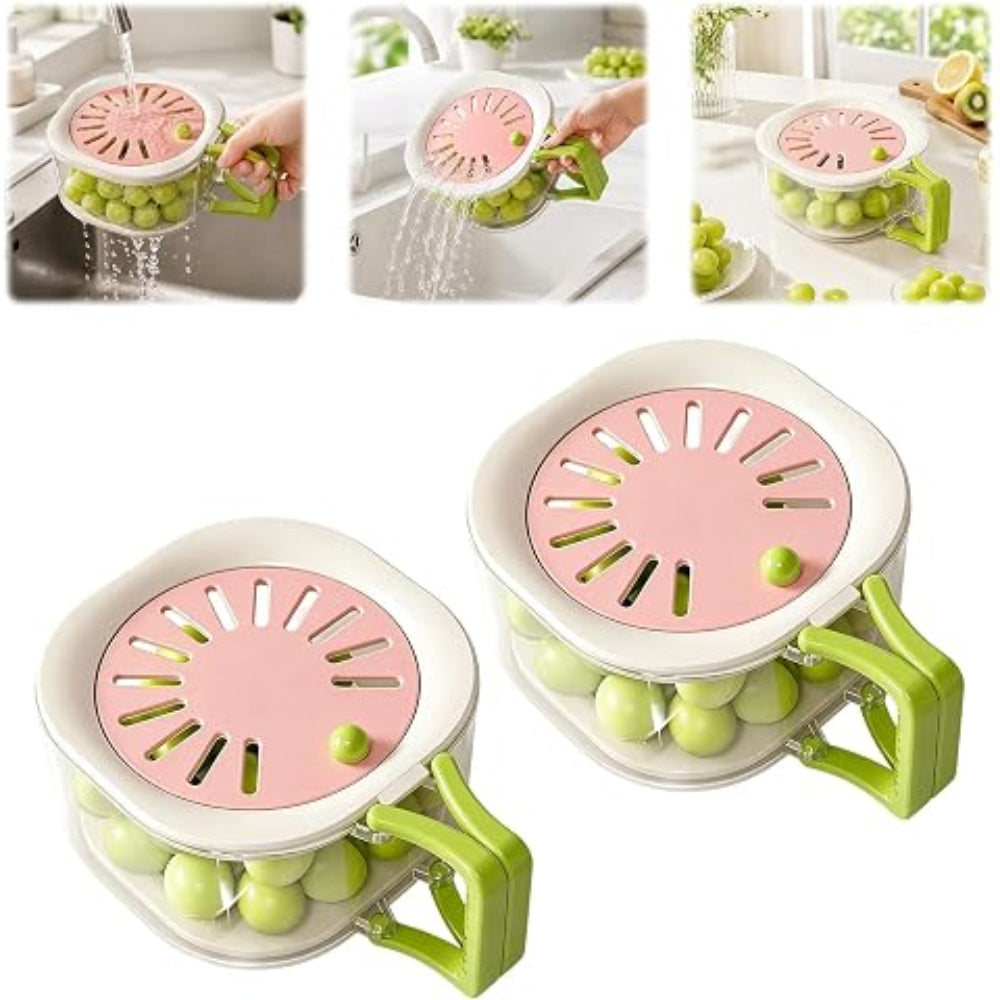 Wash, Drain & Store with Ease – The 2-in-1 Vegetable Washing & Drying Basket