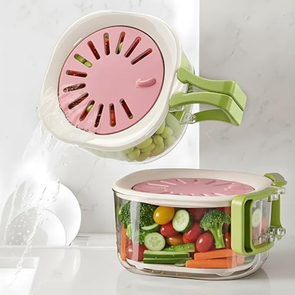 Wash, Drain & Store with Ease – The 2-in-1 Vegetable Washing & Drying Basket