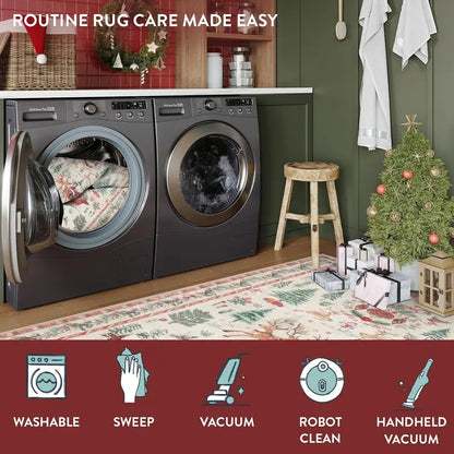 🎄✨ Christmas Runner Rug – Soft, Non-Slip & Washable Holiday Decor 🎁