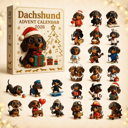 🔥🎁2026 Dachshund Advent Calendar Blind Box - 3D Models💕🐶