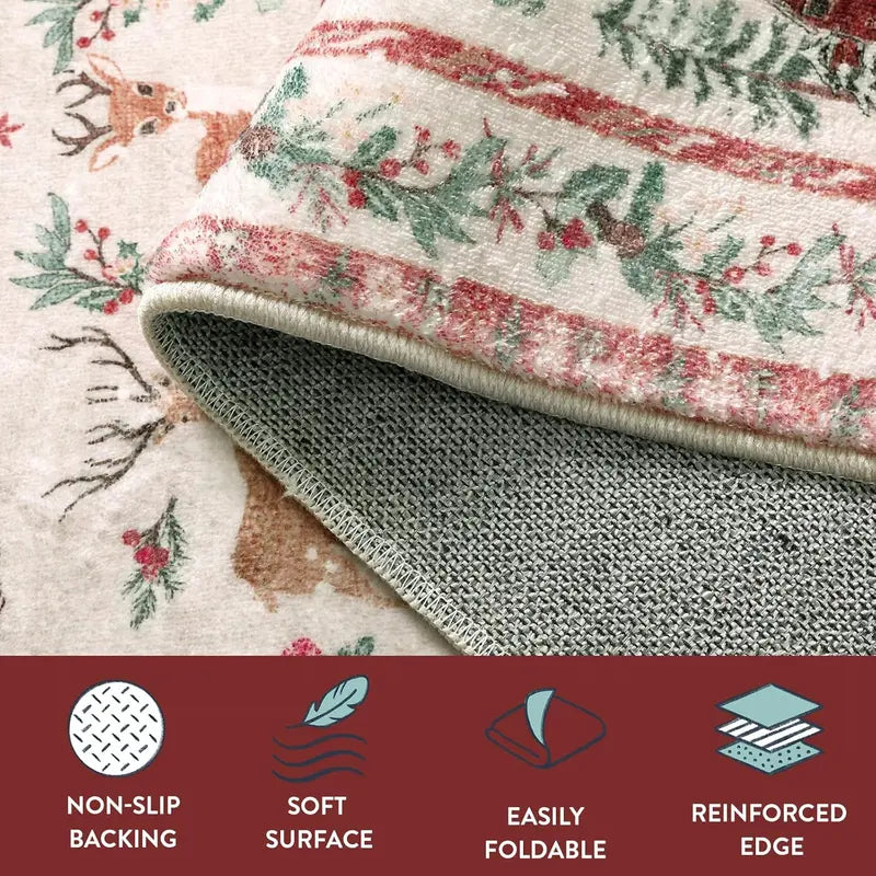 🎄✨ Christmas Runner Rug – Soft, Non-Slip & Washable Holiday Decor 🎁